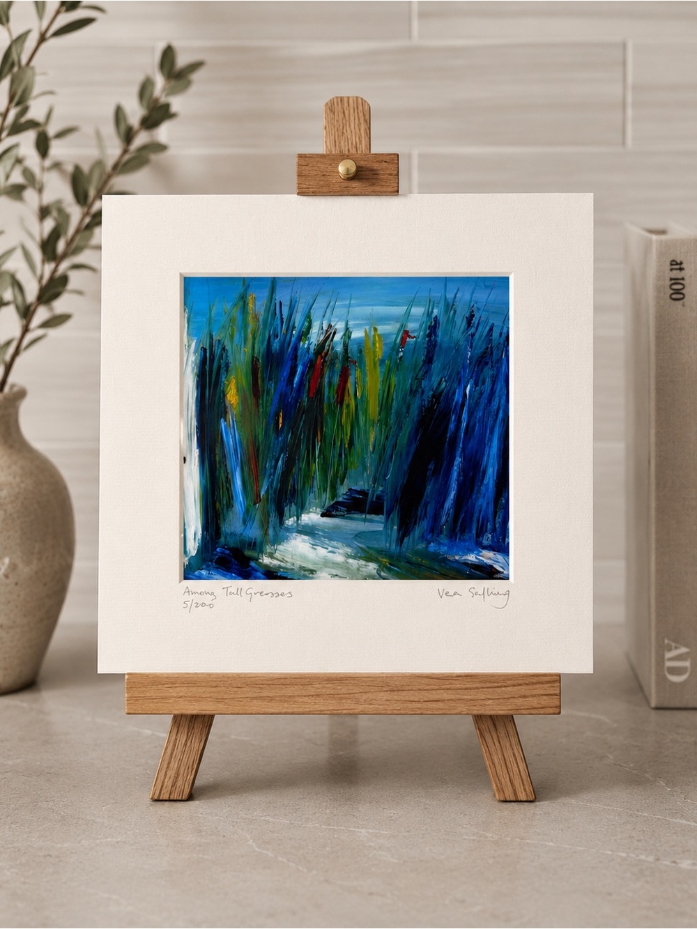 Signed Coastal Contemporary Art Print Among Tall Grasses 5/200 Limited Edition